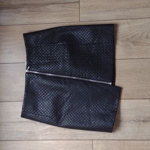 Asymmetrical Black Pleather Forever 21 Zipped Skirt Women's Size M